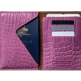 Passport Wallet - Alligator - Orchid/Latte