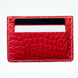 Alligator Cardholder - Scarlet/Ecru