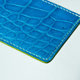 Alligator Cardholder - Capri/Lime