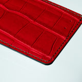 Alligator Cardholder - Scarlet/Basil