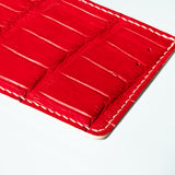 Alligator Cardholder - Scarlet/Ecru