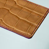 Alligator Cardholder - Dune/Amethyst