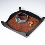 Valet Tray - Syrup Ostrich/Ink Suede