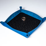 Valet Tray - Graphite Ostrich/Dodger Blue Suede