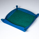 Valet Tray - Peacock Ostrich/Dodger Blue Suede