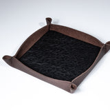 Valet Tray - Graphite Ostrich/Chocolate Togo