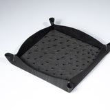 Valet Tray - Anthracite Ostrich/Ink Suede