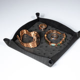 Valet Tray - Anthracite Ostrich/Ink Suede