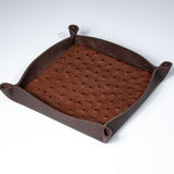 Valet Tray - Syrup Ostrich/Chocolate Togo