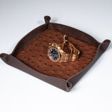 Valet Tray - Syrup Ostrich/Chocolate Togo