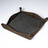Valet Tray - Anthracite Ostrich/Khaki Suede