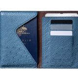 Passport Wallet - Ostrich - Steel/Aegean