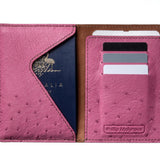 Passport Wallet - Ostrich - Ruby Dusk/Rose Gold