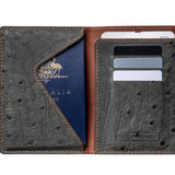 Passport Wallet - Ostrich - Anthracite/Copper