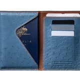 Passport Wallet - Ostrich - Steel/Orange