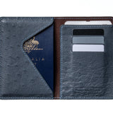 Passport Wallet - Ostrich - Blue Jean/Azure